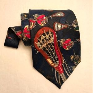 Vintage Lacrosse Textured Polyester Handmade in Korea Necktie